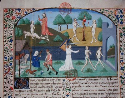 Ms 3878 Die Erschaffung Evas, Die Versuchung und Die Vertreibung von Adam und Eva, aus 