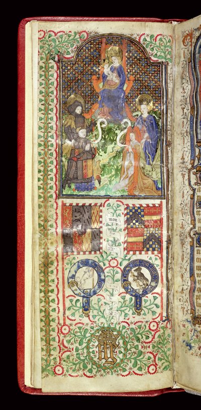 Ms 40-1950, f.7v: Widmungsseite aus einem Stundenbuch, das John Talbot gehörte, ca. 1424 von French School