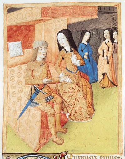 Aeneas und Dido, aus den Werken von Virgil, 1469 von French School