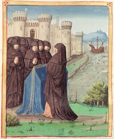 Didos Beerdigung, aus der Aeneis von Virgil mit einem Kommentar von Servius, 1469 von French School