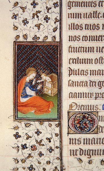 Ms 62, f.205v: Jungfrau und Kind, (Detail) aus einem französischen Stundenbuch, ca. 1445-50 von French School