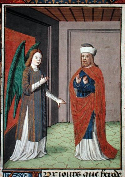 Ms Hunter 368 f.17v Engel, ca. 1460 von French School