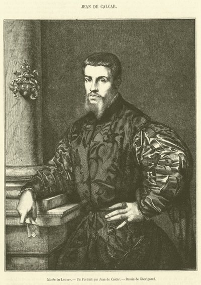 Musee du Louvre, Ein Porträt von Jean de Calcar (Stich) von French School