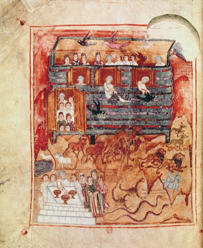 N.A.L 2334 fol.10v Noahs Arche, aus De Tours Pentateuch von French School