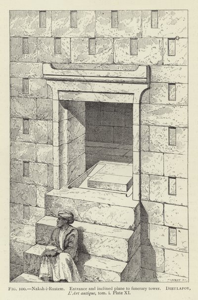 Naksh-i-Rustem, Eingang und geneigte Ebene zum Begräbnisturm von French School
