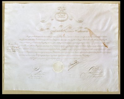 Napoleon Bonapartes (1769-1821) Genehmigung zum Kauf von Louisiana durch die Vereinigten Staaten, 30. April 1803 von French School