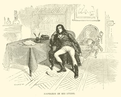 Napoleon in seinem Arbeitszimmer (Gravur) von French School