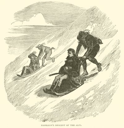 Napoleons Abstieg der Alpen (Gravur) von French School