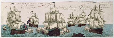 Seeschlachten zwischen den französischen und englischen Flotten während der Amerikanischen Revolution 1778 von French School