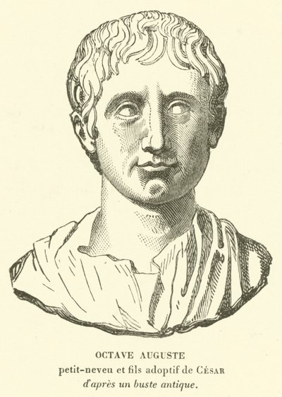 Octavian Augustus, Großneffe und Adoptivsohn und Erbe von Julius Caesar von French School