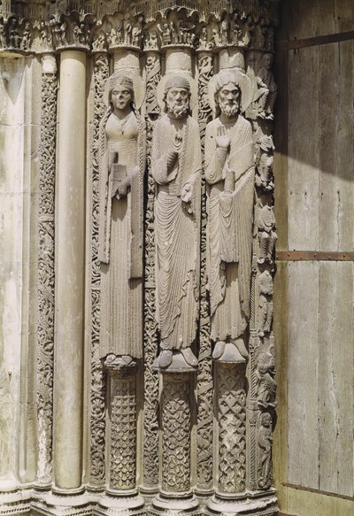 Alttestamentliche Figuren vom königlichen Portal der Westfassade, ca. 1145-50 von French School