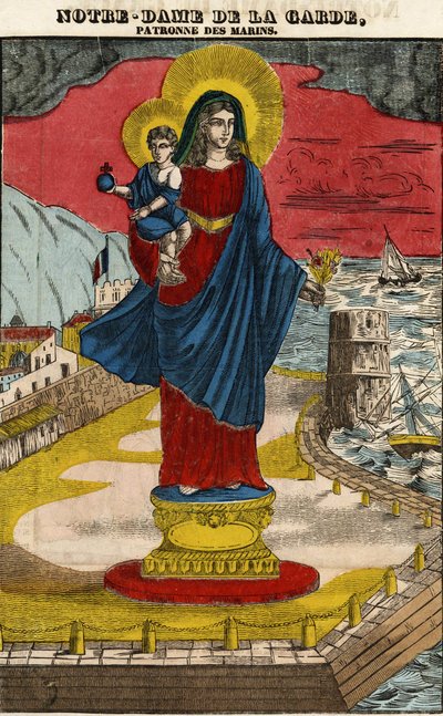 Unsere Liebe Frau von der Wache, Schutzpatronin der Seeleute, Bild von Epinal, erste Hälfte des 19. Jahrhunderts. von French School