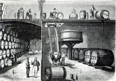 P. Morel et F. Souzac Keller und Werkstätten in Bordeaux aus Le Monde Illustre, 1864 von French School