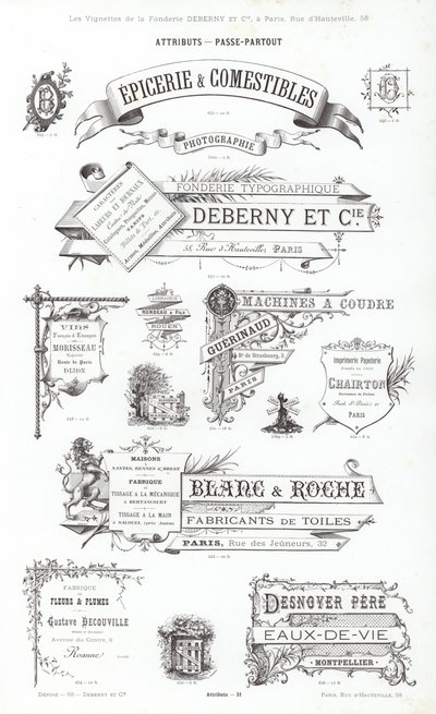 Seite aus Vignettes Typographiques von French School