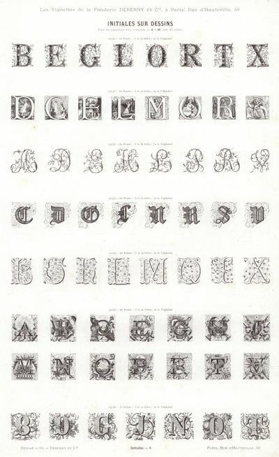 Seite aus Vignettes Typographiques von French School