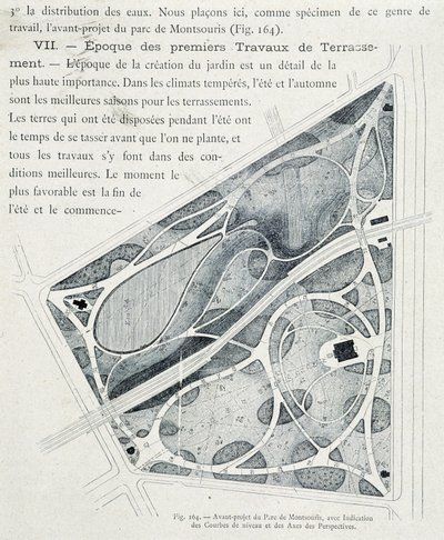 Parc du Montsouris: Plan des Gartens im Voraus von French School