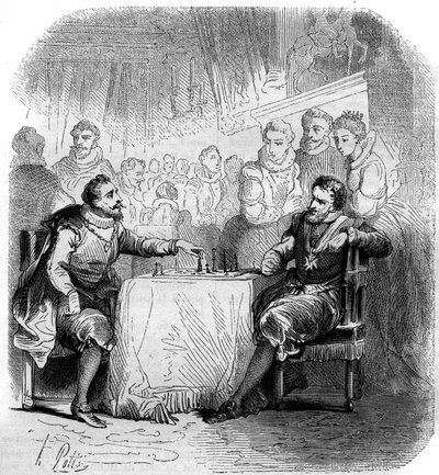 Schachpartie zwischen Heinrich IV. von Frankreich (1553-1610) und dem Herzog von Vendôme. von French School