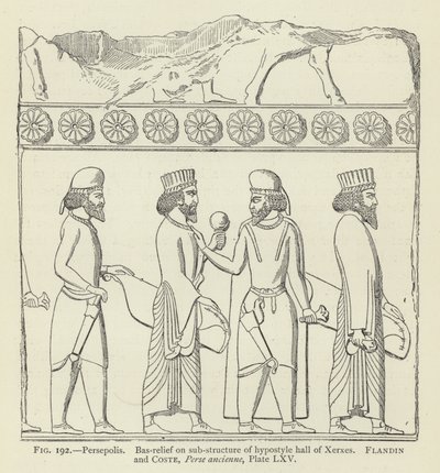 Persepolis, Basrelief an der Unterstruktur der Hypostylhalle des Xerxes von French School