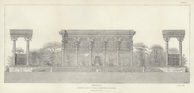 Persepolis, Hypostylhalle von Xerxes, geometrische Erhebung, restauriert von Ch Chipiez von French School