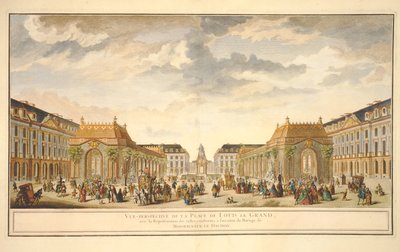 Perspektivische Ansicht des Place de Louis le Grand mit den anlässlich der Hochzeit von Monseigneur le Dauphin konstruierten Räumen von French School