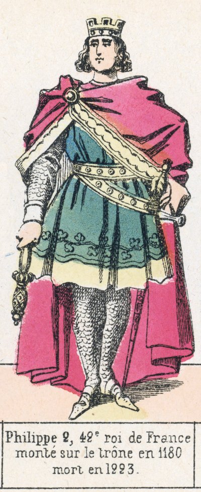Philipp II., 42. König von Frankreich, bestieg den Thron 1180, gestorben 1223 von French School