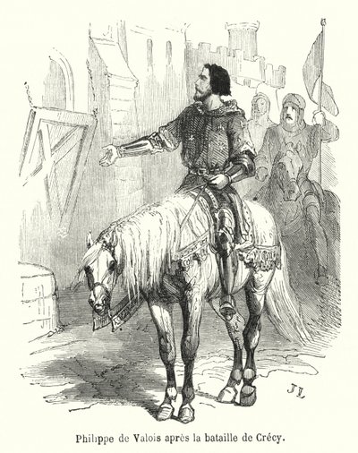 Philippe de Valois nach der Schlacht von Crécy von French School