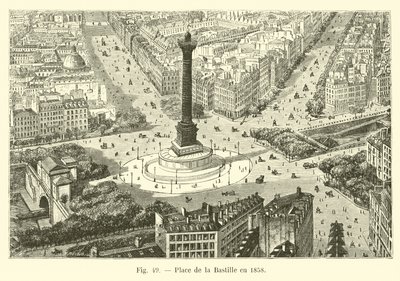 Platz der Bastille im Jahr 1858 von French School
