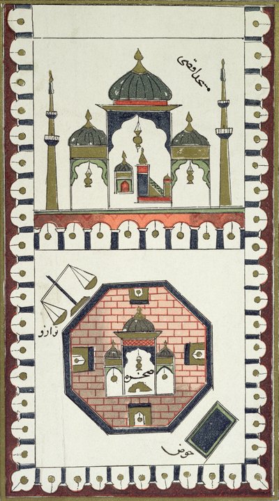 Plan der Al-Aqsa-Moschee und des Felsendoms, nach einem arabischen Manuskript aus dem 18. Jahrhundert von French School