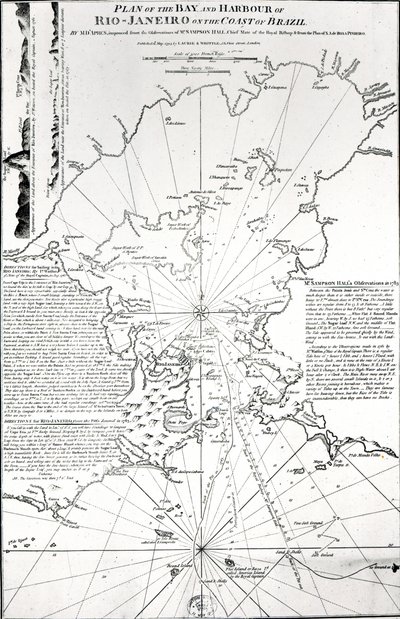 Plan der Bucht und des Hafens von Rio de Janeiro an der Küste Brasiliens von French School