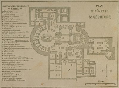 Plan der Grabeskirche, Jerusalem von French School