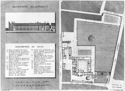 Plan der Maternite Port-Royal, graviert von Jacques Etienne Thierry (1750-1832) nach H. Bessat, 1811 von French School