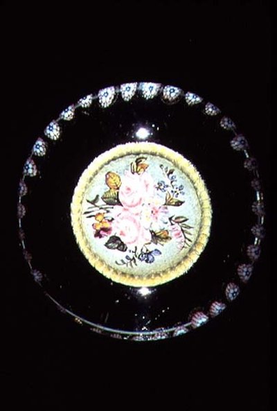 Plakette, Sulfid mit Blumenstrauß, ca. 1845-55 von French School