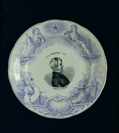 Teller mit einem Porträt von Alexandre Brongniart (1770-1847) von French School