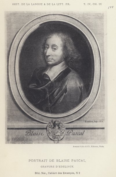 Portrait De Blaise Pascal von French School