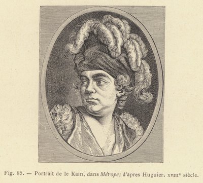 Porträt von Le Kain, in Merope, nach Huguier, 18. Jahrhundert (Stich) von French School