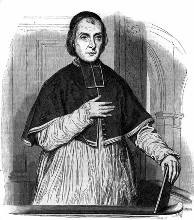 Porträt von Abbé Le Brotier, Kanoniker Erzpriester von Paris und ordentlicher Prediger von Napoleon III. Gravur von 1854 von French School