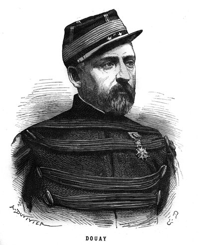 Porträt von Abel Douay (1809-1870), französischer General. Gravur in „Les Illustrations De L
