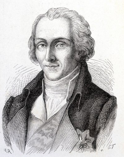 Porträt von Benjamin de Rumford, amerikanischer Physiker (1753 - 1814) - in „Album der Wissenschaft; berühmte Wissenschaftler; Große Entdeckungen“ 1896 von French School