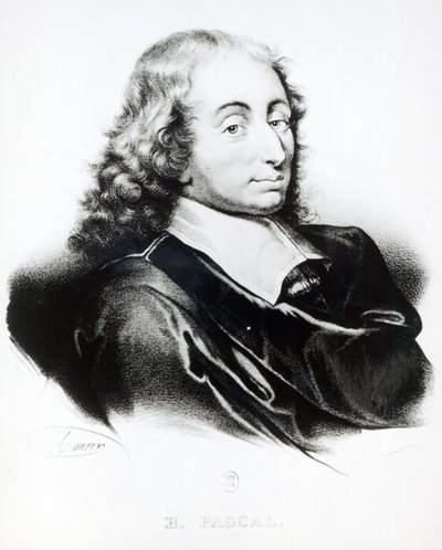 Porträt von Blaise Pascal (1623-62), graviert von Francois Seraphin Delpech (1778-1825) von French School