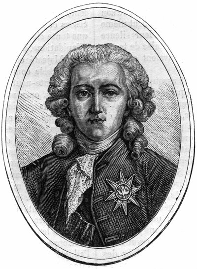 Porträt von Charles Alexandre de Calonne, französischer Politiker unter Ludwig XVI, Finanzkontrolleur. Gravur in „Histoire des Papes-Rois-Queen and Empereurs a travers les centuries“ von Maurice Lachatre von French School