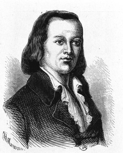 Porträt von Claude Chappe (1765 - 1807), französischer Ingenieur, der den ersten Lufttelegraphen erfand - in „Album der Wissenschaft; berühmte Wissenschaftler; Große Entdeckungen“ 1896 von French School