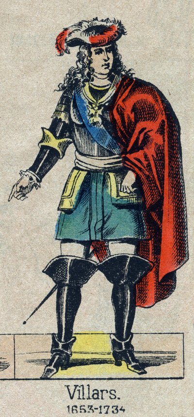 Porträt von Claude Louis Hector de Villars (1653-1734), Marschall von Frankreich. Bild von Epinal aus dem späten 19. Jahrhundert. von French School