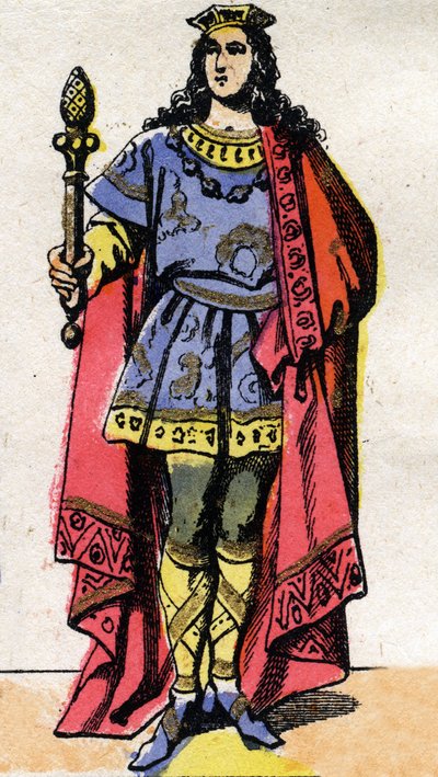 Porträt von Chlothar III., König der Franken (652-673). von French School