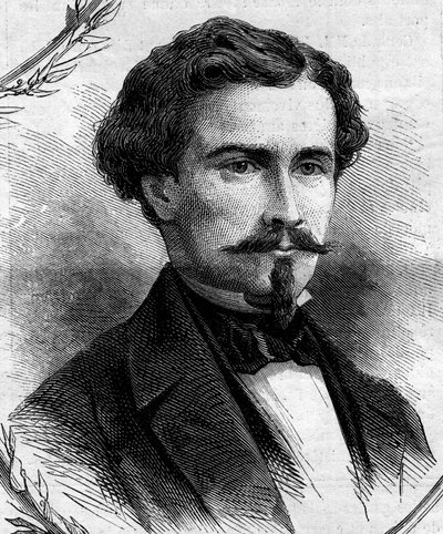 Porträt von Emile Keller (1828-1909), französischer Politiker. Gravur in „Le Monde Illustré“ Nr. 262 vom 19. April 1862. von French School