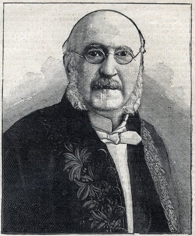 Porträt von Francois Jules Suisse dit Jules Simon (1814-1896), französischer Philosoph und Staatsmann, in "Le Petit Parisien" von French School