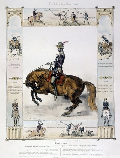 Porträt von Frédéric Grison in „Bildergeschichte des alten und modernen Reitens“ von Charles Aubry von French School