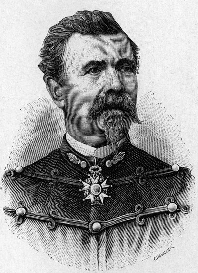 Porträt von General de Reffye - in „Album der Wissenschaft; berühmte Wissenschaftler; Große Entdeckungen“ 1896 von French School