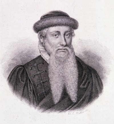 Porträt von Gutenberg - in „Porträt nützlicher Männer“ von French School