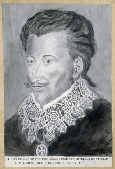 Porträt von Henri de Valois, Graf von Angoulême, Großprior von Frankreich, Gouverneur der Provence im Jahr 1579 von French School