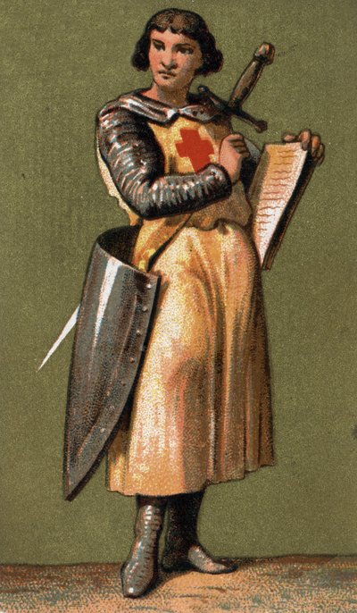 Porträt von Jean de Joinville (1225-1317), französischer Chronist, Freund und Vertrauter von König Ludwig IX., den er auf den VII. Kreuzzug begleitete. Chromolithographie des 19. Jahrhunderts. von French School